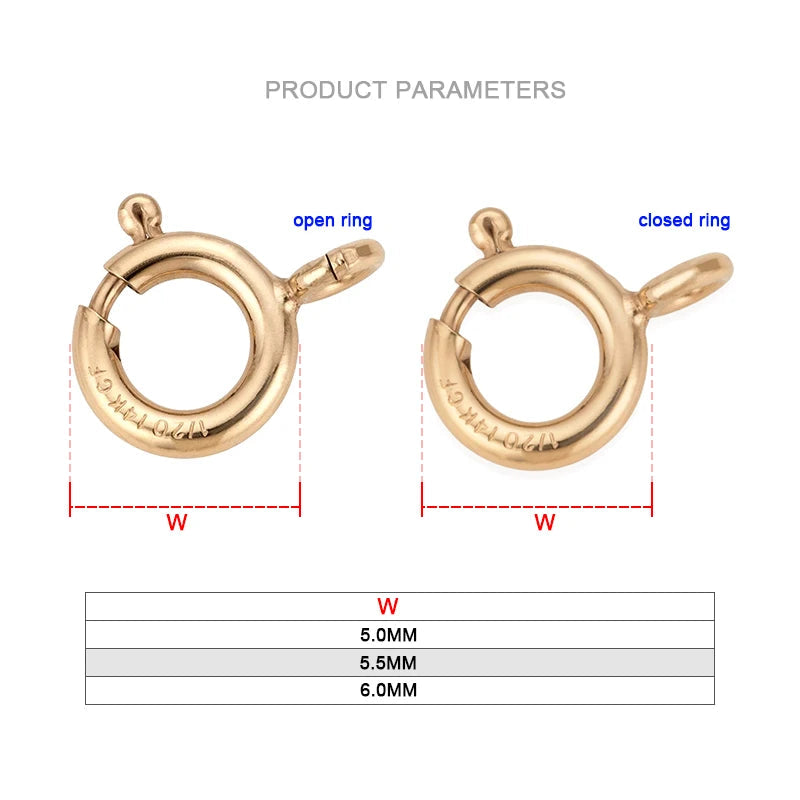 14K Gold Filled Spring Ring Clasps Hooks Bulk Wholesale Supplies for Bracelets Necklace Making Handmade Jewelry Findings Aurexia off