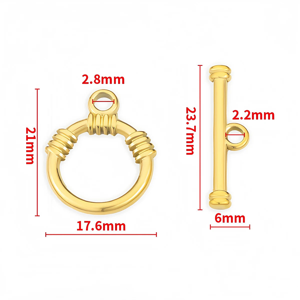 2 Sets Stainless Steel OT Clasp Heart Toggle Clasps Buckle Connector for Necklaces Bracelets Hook DIY Jewelry Making Accessories Aurexia off