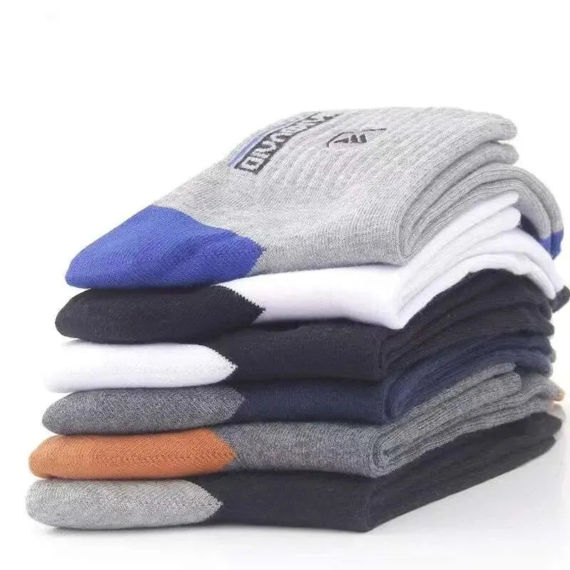 5 Pairs Apring And Fall Mens Sports Socks Summer Leisure Sweat Absorbent Comfortable Thin Breathable Basketball Meias Aurexia off