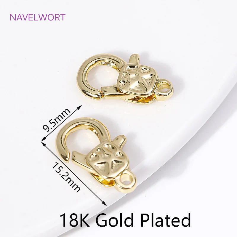 18K Gold Plated Brass Lobster Clasps Connector,Jewellery End Caps Fastener Clasp For DIY Bracelet Jewelry Making Accessories Aurexia off