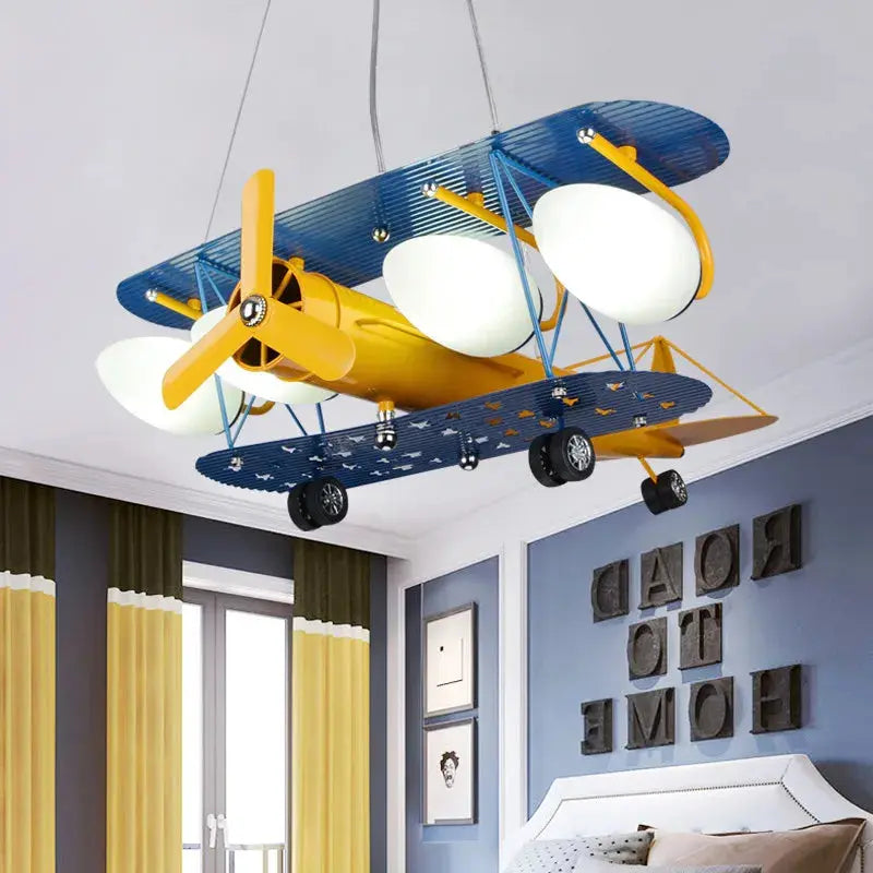 Modern Kids Room Led Light Children Bedroom Chandelier Lighting Kids Room Lamp Airplane Hanging Lamp Light Aurexia off