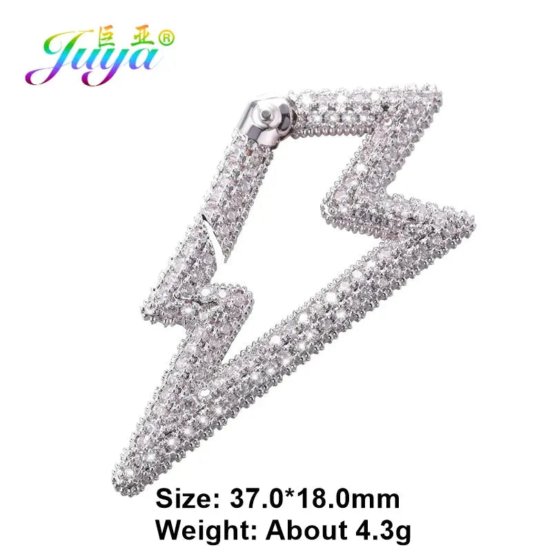 Juya Handmade Zirconia 18K Gold Plated Decorative Copper Pendant Carabiner Screw Bolt Lock Clasps For DIY Punk Jewelry Making Aurexia off