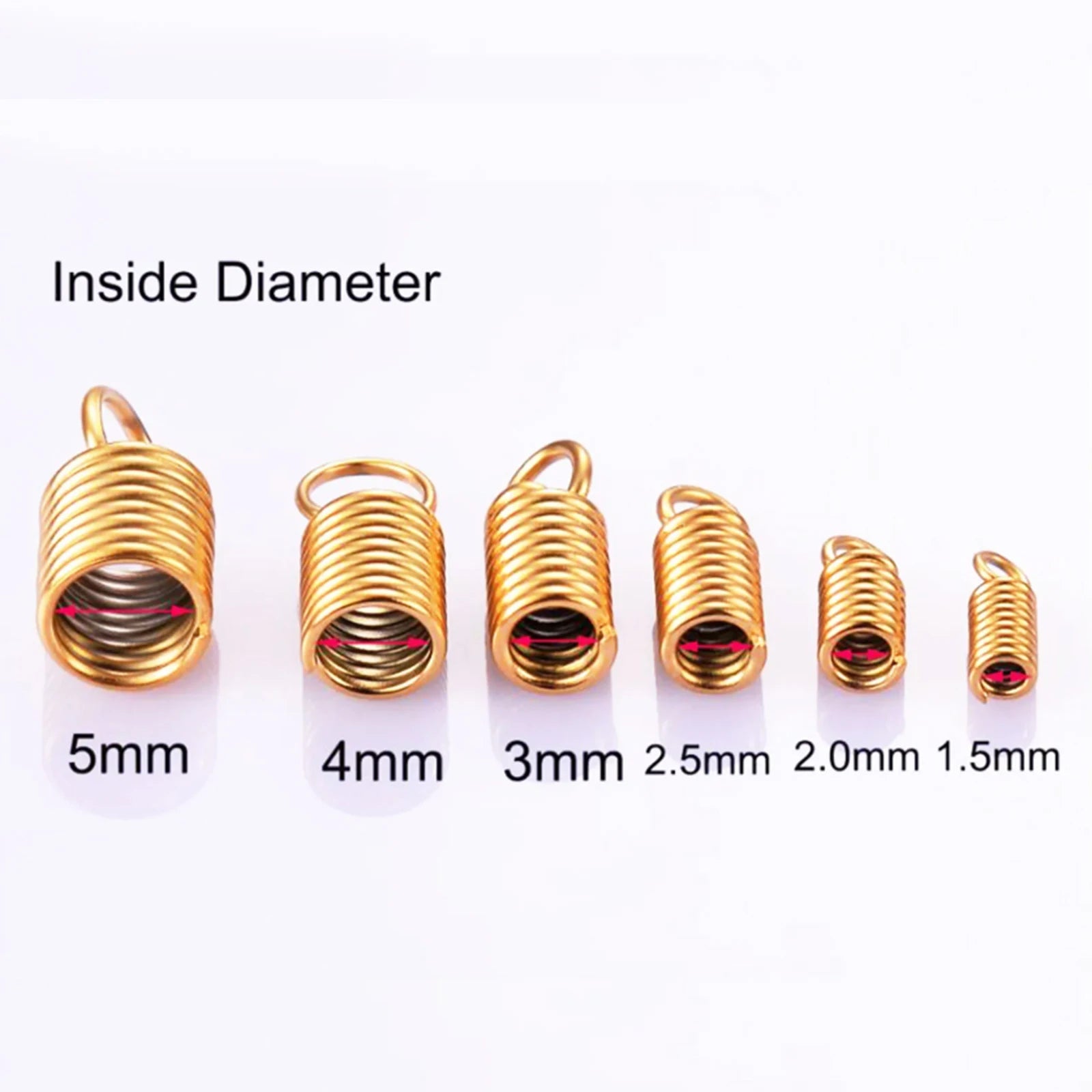 50pcs Stainless Steel Spring Crimp Clasps Leather Cord Ends End Caps Connectors For DIY Bracelet Necklace Jewelry Making Finding Aurexia off