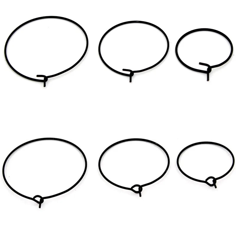 20Pcs 20mm 25mm 30mm Stainless Steel Black Circle Earwire Hoops Loop Earrings for DIY Dangle Earring Jewelry Making Supplies Aurexia off