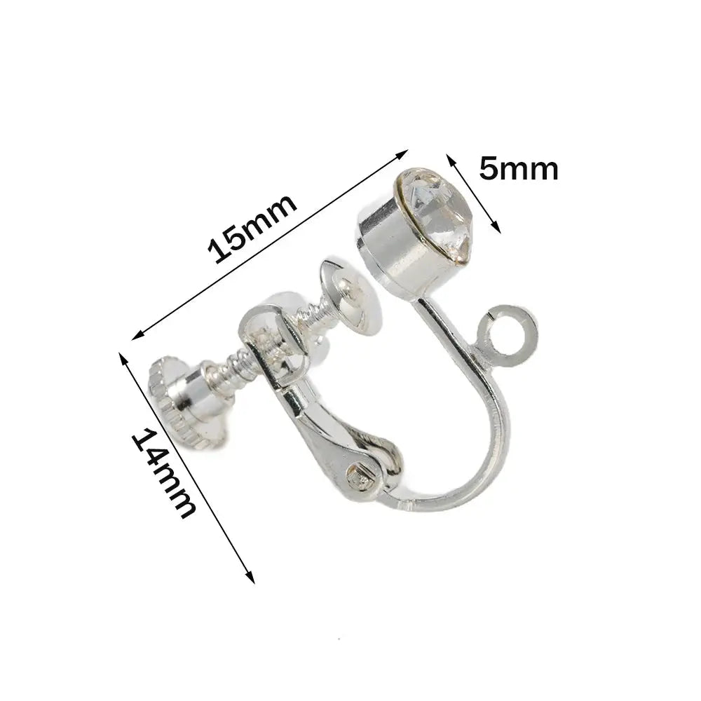 10pcs Brass Clip on Earring Converter Component with Crystal Rhinestone Non Pierced Earring Clip for Jewelry Making Supplies DIY Aurexia off