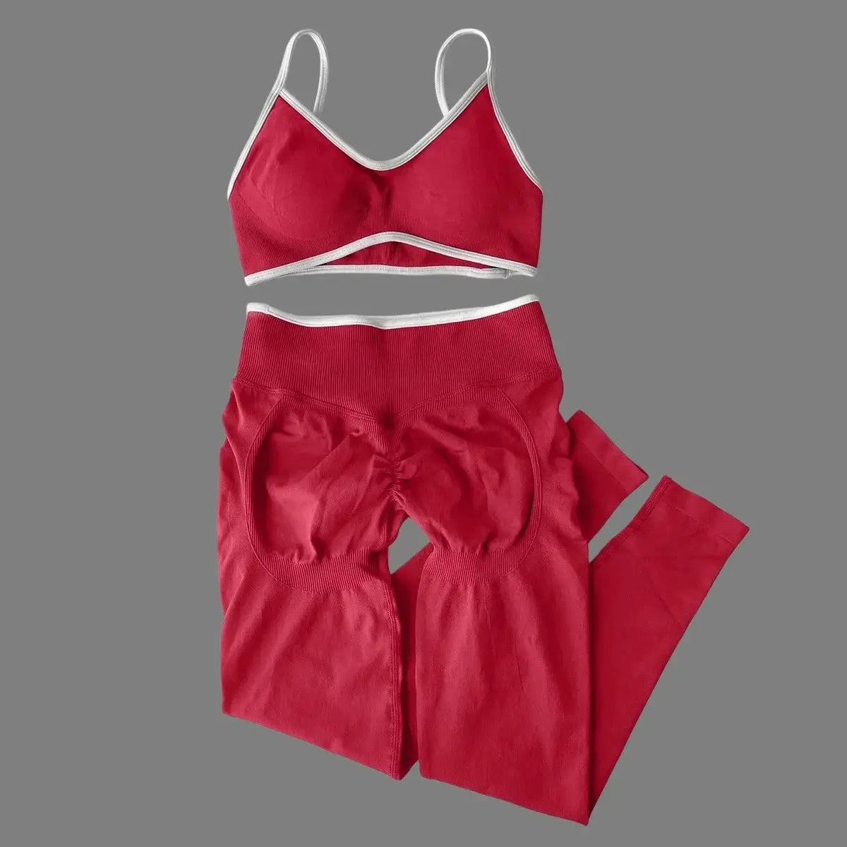 Women's 2-Piece Color Block Yoga Set: Camisole Bra & Seamless Fitted Leggings, Suitable for Fitness and Exercise Aurexia off