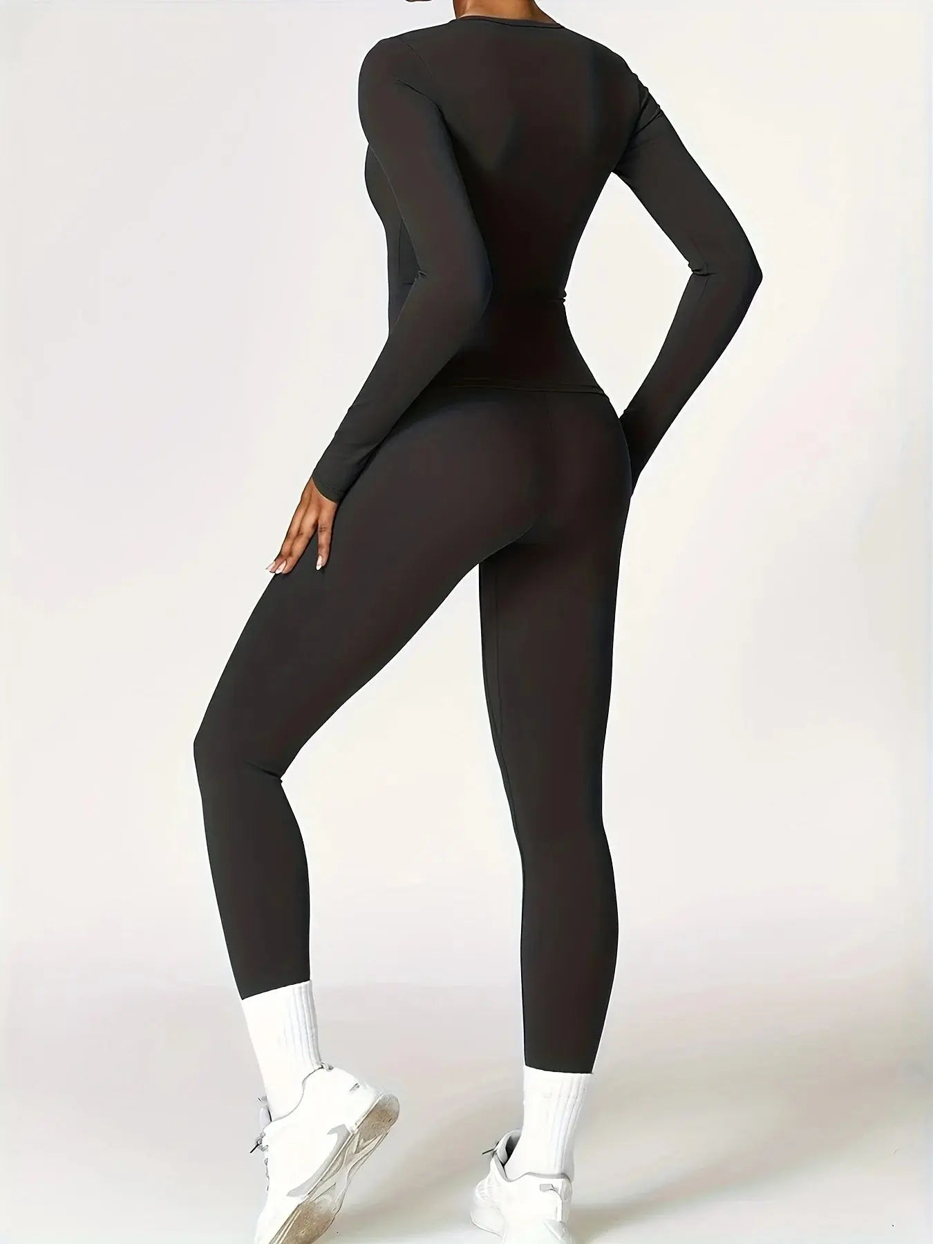Tight-fitting yoga suit slim long-sleeved outdoor running sports fitness clothing autumn and winter sports women's Pilates Aurexia off