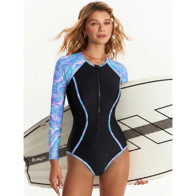 Mesh Sleeve Sexy Swimsuit Women Summer Bathing Suit Bikini Set Long Sleeve Swimwear Beach Swimming Suit For Female Купальник Aurexia off