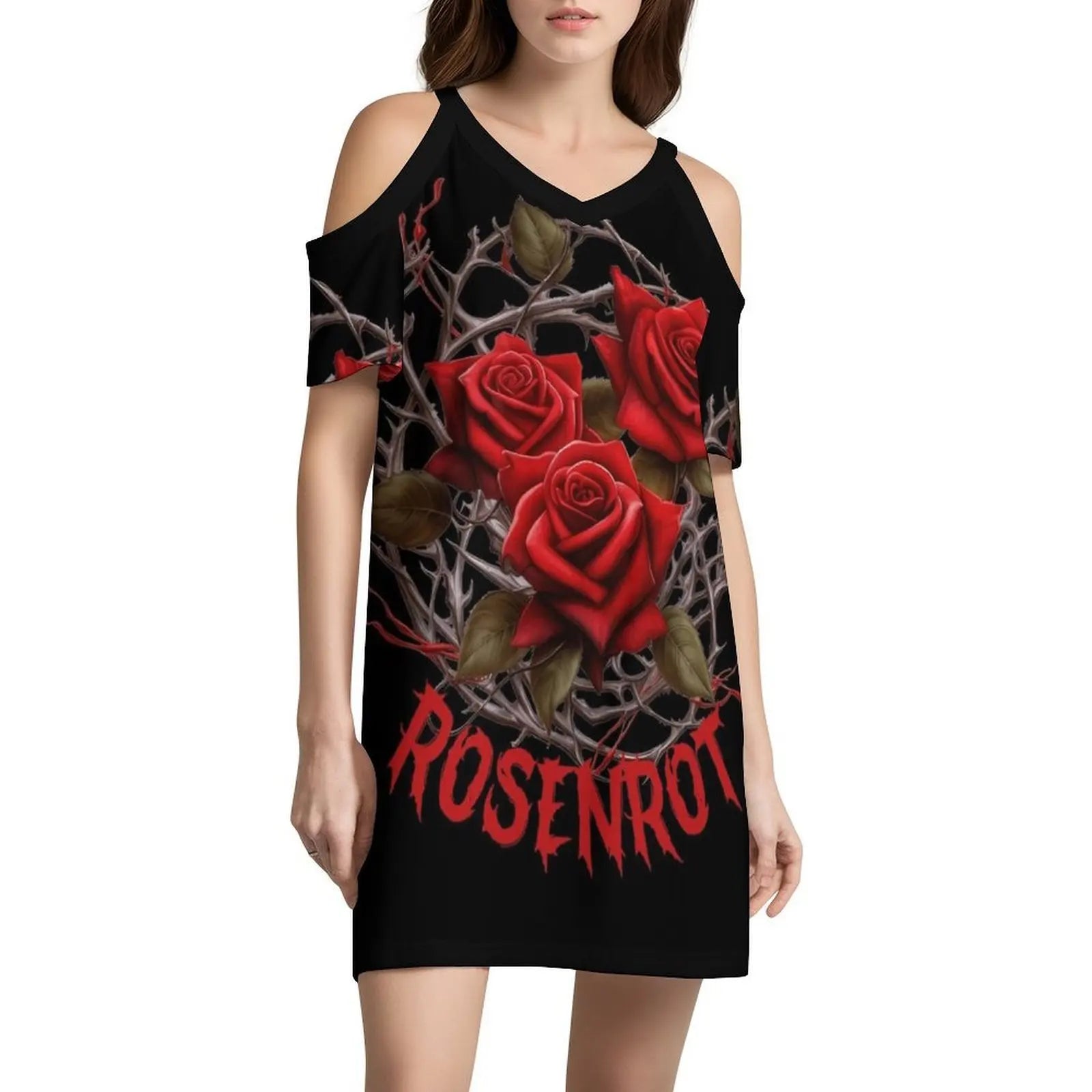 Rose Red Nest Korean Style Dress For Women Elegant Casual Dress For Party Or Daily Wear Rose Red Roses Sting Rose Red Oh Rose Aurexia off