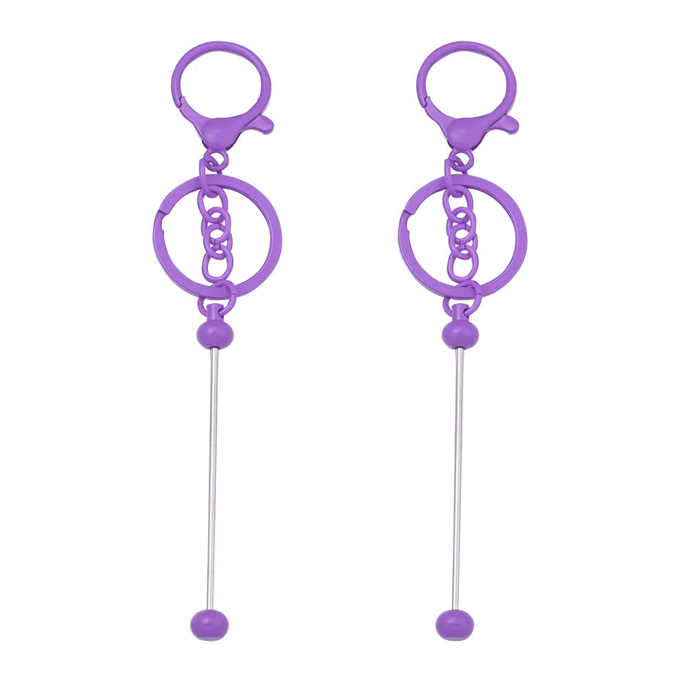2pcs Beadable Keychains Colorful Metal Lobster Clasp Keyring Pendant For Making Jewelry DIY Keychain Bags Decoration Accessories Aurexia off