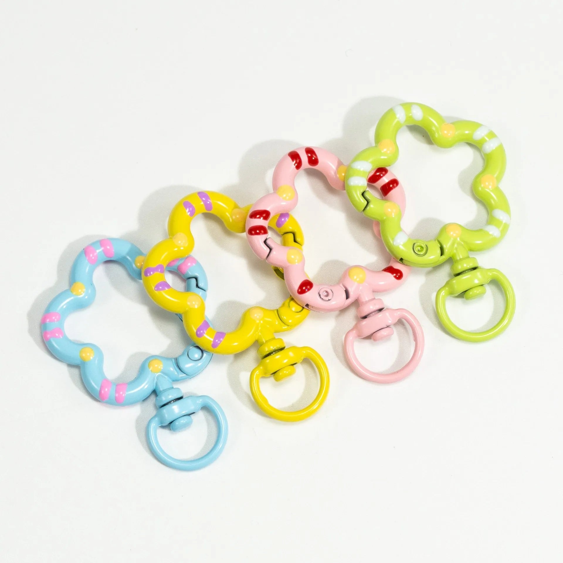 5pcs Flower Metal Lobster Claw Clasps Swivel Lanyards Trigger Snap Hooks Strap Connector for Bag Key Chains Rings Jewelry Making Aurexia off