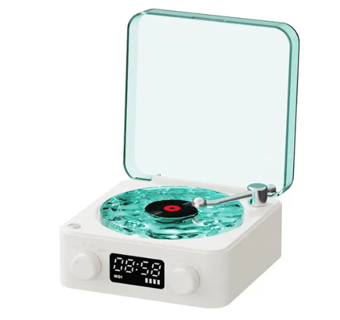 Bluetooth Retro Turntable Speaker with RGB Lights Aurexia off