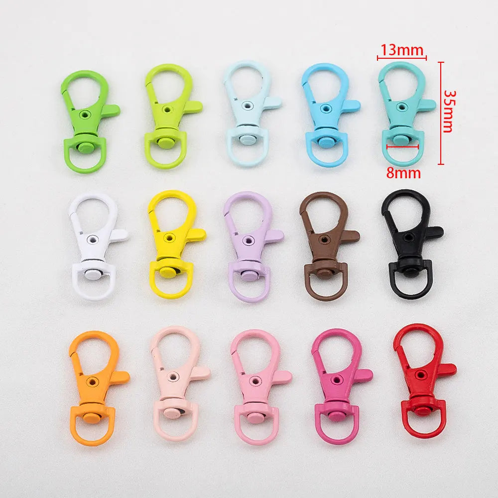 10pcs Colored Alloy Painted Fish Mouth Spring Clasps Lobster Claw Hook Connectors for Keychain DIY Jewelry Making Accessories Aurexia off