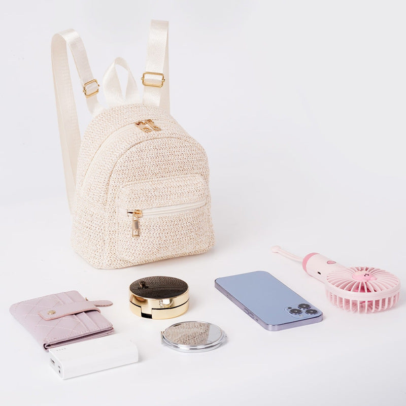 Chic Women's Woven Straw Backpack Aurexia off