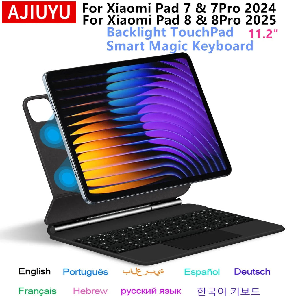 Magic Keyboard Folio For Xiaomi Pad 7 2024 Mi Pad 7 Pro 11.2" Tablet Smart Case for Xiaomi Pad 8 Spanish German keyboard cover Aurexia off