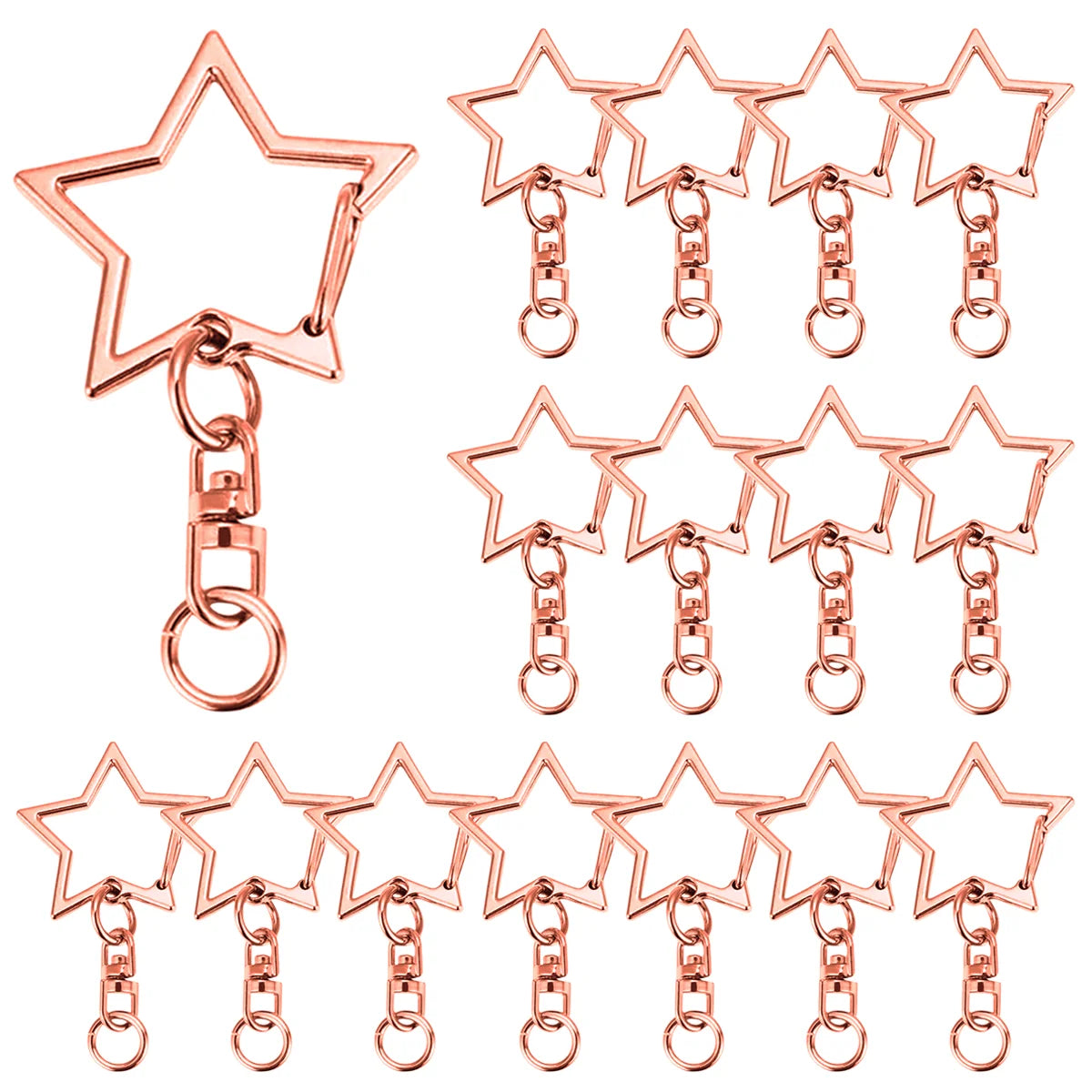 15/25/40 Set Star Shaped Rotating Spring Keychain, Suitable For  Keychain Lanyard, DIY Crafts, Holiday Gift, Bag Decorations Aurexia off