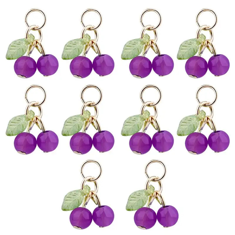 10Pcs/lot Fashion Delicious Red Cherry Keychain Summer Fruit Cherries Pendant Keyring For Women Men Jewelry Bag Accessories Gift Aurexia off