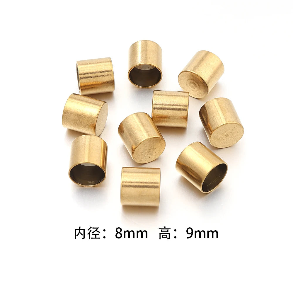 10-20pcs/lot 2-10mm Stainless Steel Leather Cord Clasp Crimp End Caps For Necklace Bracelet Connectors Jewelry Making Supplies Aurexia off