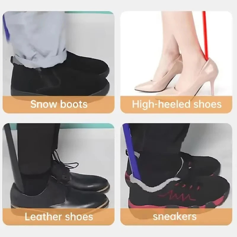 1 pc Extra long flexible plastic shoe horns do not require bending durable shoe spoons for pregnant women wearing shoe assistants