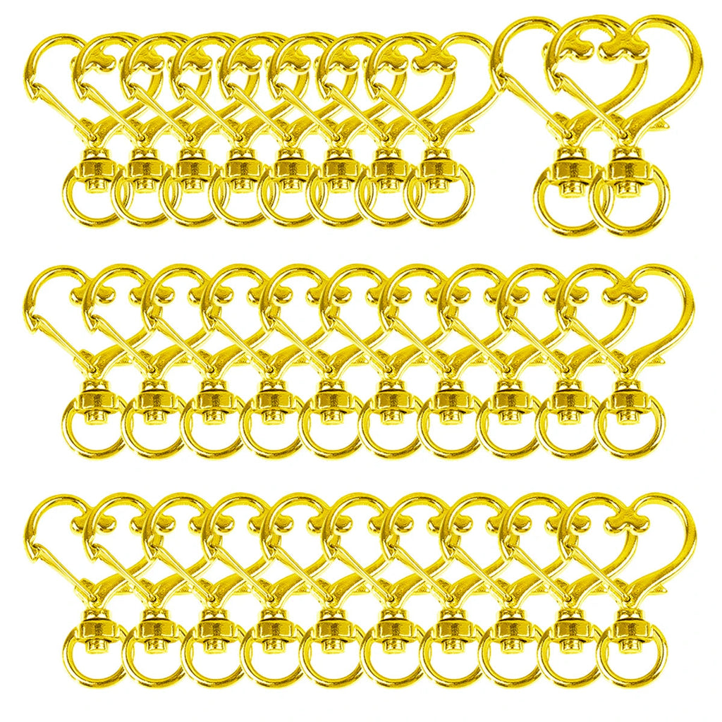5/10/15/25/40/60Pcs Heart-Shaped Swivel Snap Hooks Metal Spring Snap Keychains Heart Clips Trigger for Lanyard Jewelry Charms Aurexia off