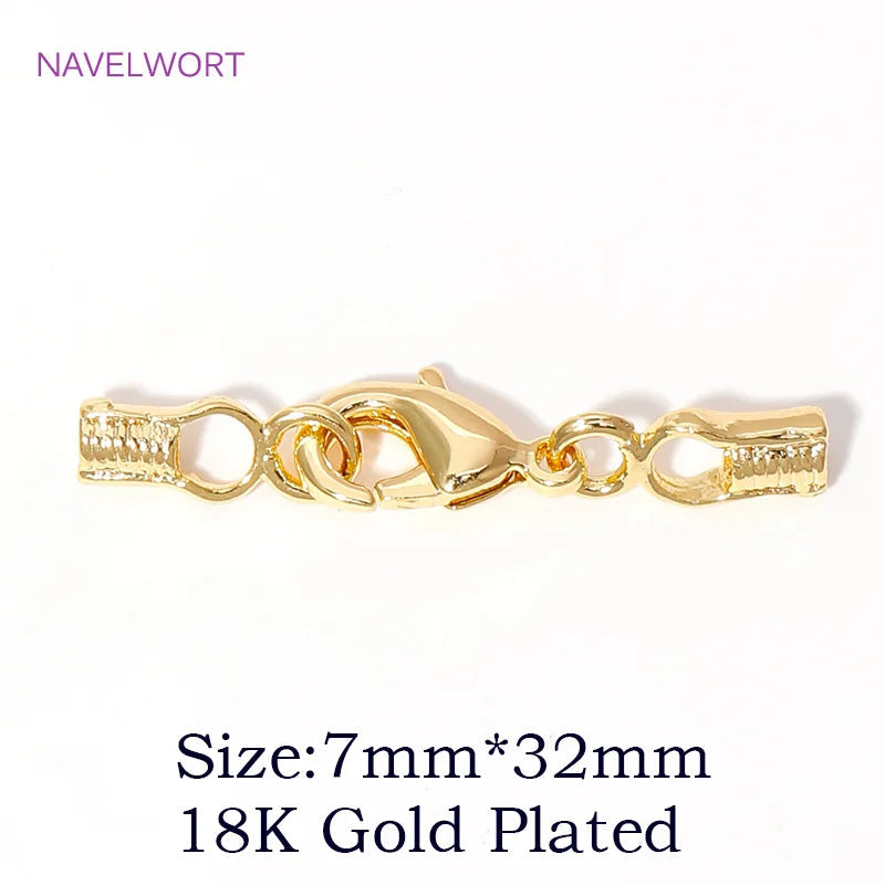 18K Gold Plated Brass Lobster Clasps Connector,Jewellery End Caps Fastener Clasp For DIY Bracelet Jewelry Making Accessories Aurexia off