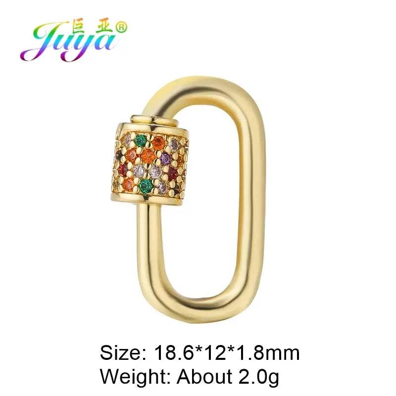 Juya DIY Decoration Carabiner Fastener Spring Lobster Screw Locket Clasps Accessories For Keychain Necklace Making Aurexia off