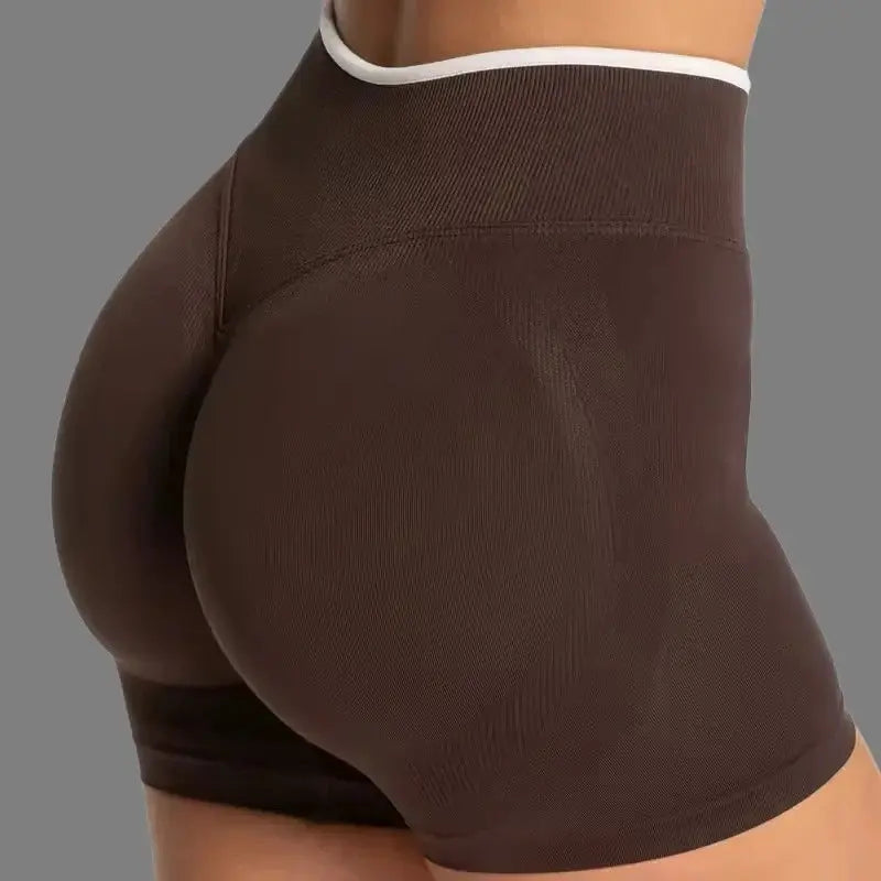 Women's Color Block Yoga Shorts - Butt-lifting, Breathable, High-elasticity, Gym Workout & Running Shorts Aurexia off