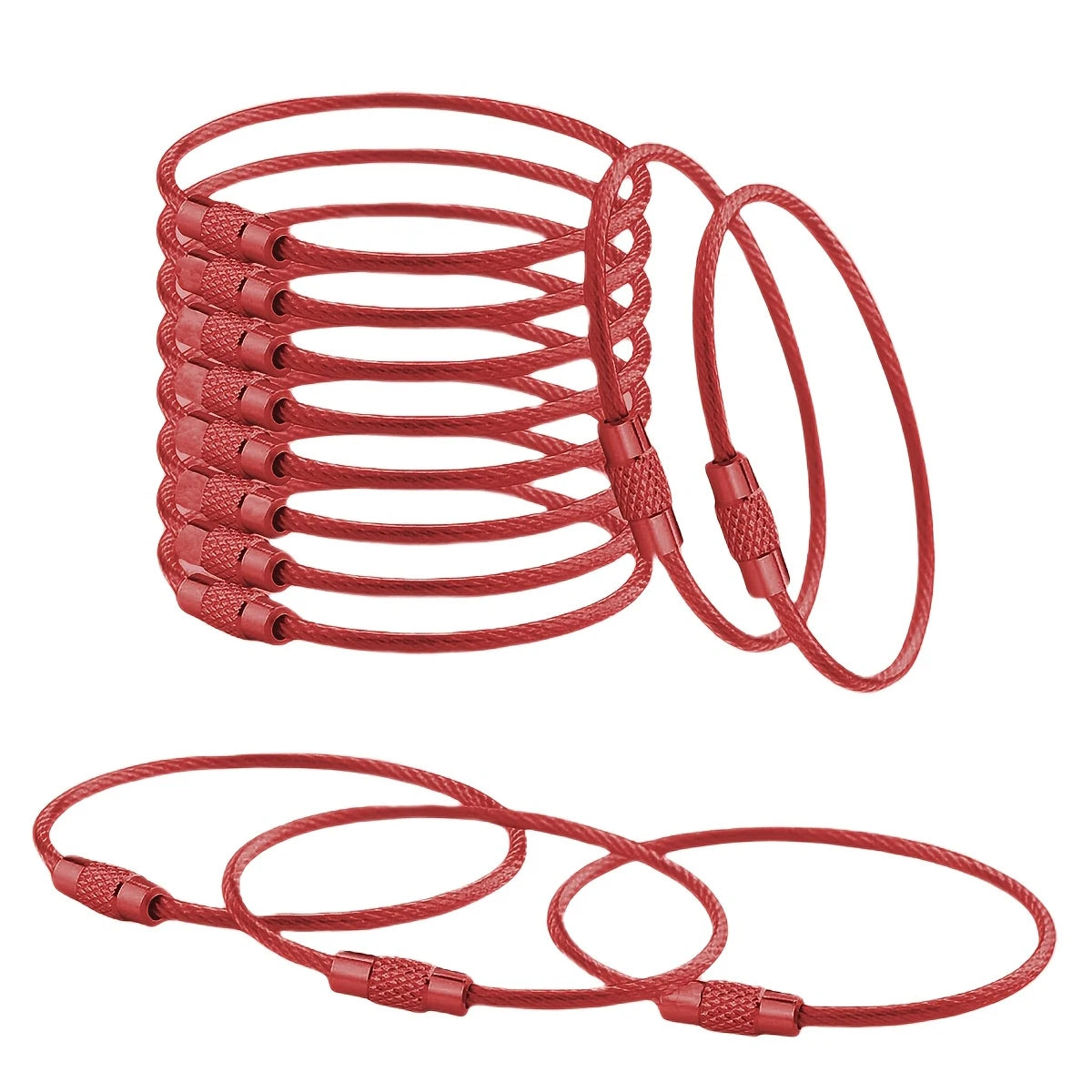 5/15/25/40Pcs Extendable Wire Keychain Cable Large Keyrings Luggage Tags Loops Holder ID Tag Keeper for DIY Key Ring Crafts Gift Aurexia off