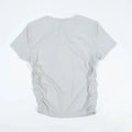 Ribbed Tight Shirt Sexy Waist Shaping Cropped Top Short Sleeve Shirts Women Gym T-shirt Breathable Yoga Clothes Aurexia off