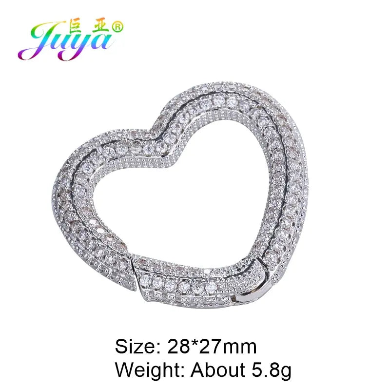 Juya Handmade Zirconia 18K Gold Plated Decorative Copper Pendant Carabiner Screw Bolt Lock Clasps For DIY Punk Jewelry Making Aurexia off