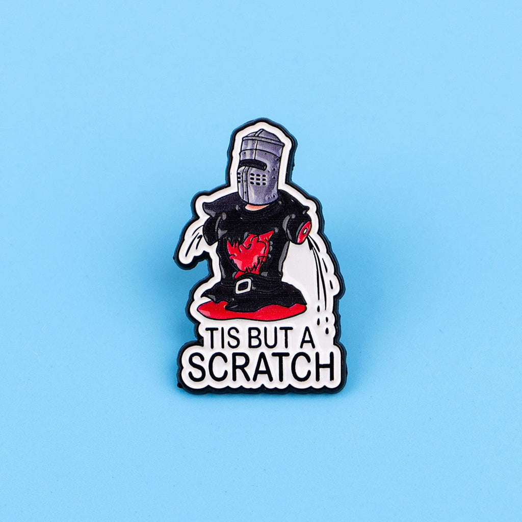 2pcs/set Tis But A Scratch Enamel Pins Samurai Metal Brooch Backpack Hat Bag Collar Lapel Badges Fashion Jewelry Collection Gift Aurexia off
