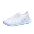 Women's Rhinestone Fly Woven Mesh Sports Running Shoes Aurexia off