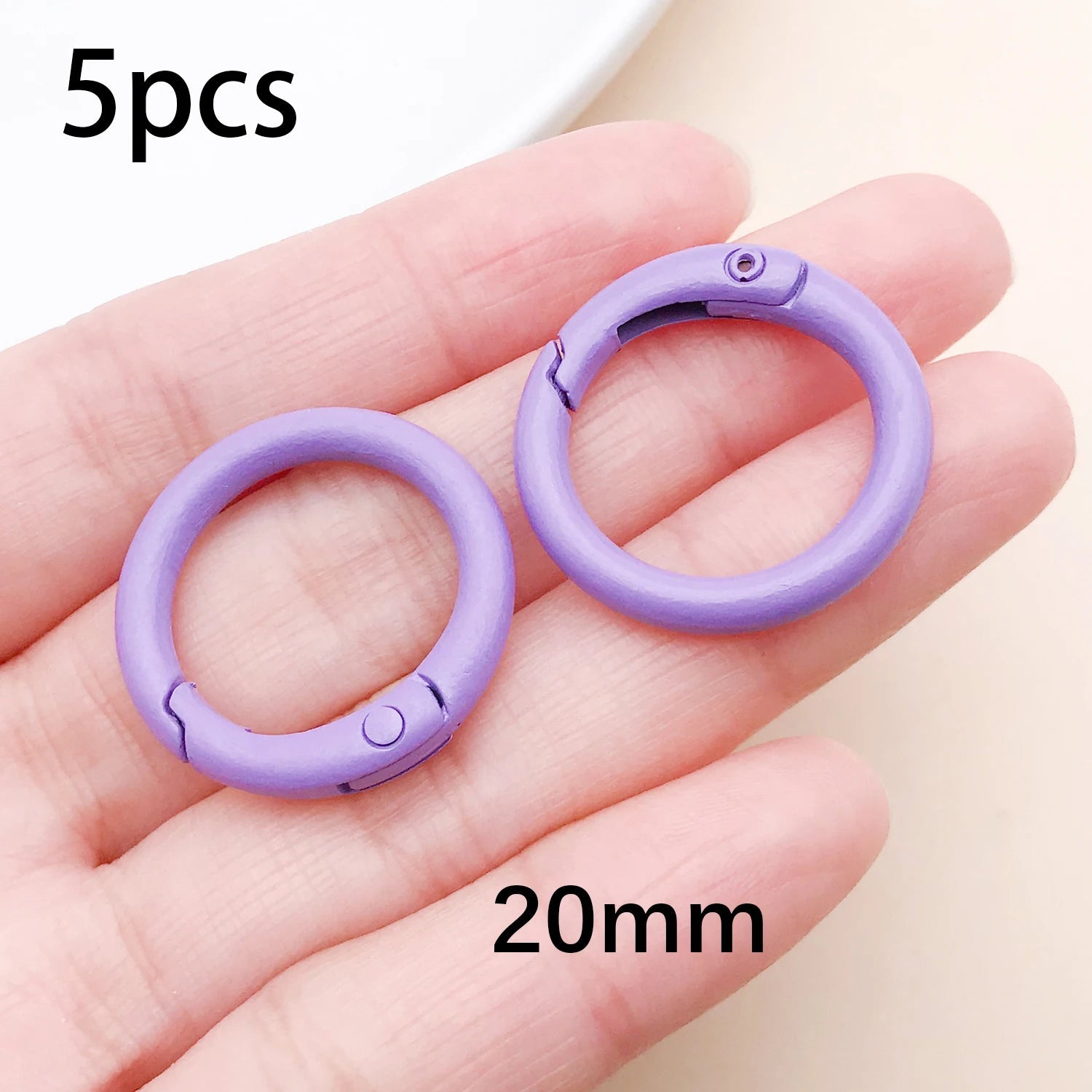 20mm Candy-Colored Spring Clasps, Spring Rings for Keychain Accessories, DIY Findings, Baked Enamel Split Rings, Round Ring Aurexia off