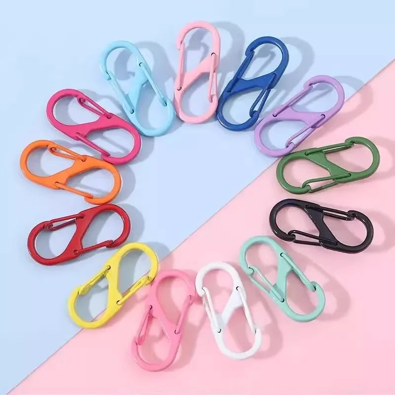 12Pcs Zipper Clip S Carabiner Clips Small Alloy Snap Hook Anti Theft Mini Dual Wire Gate Interlocking Keychain Clip Attachment Aurexia off