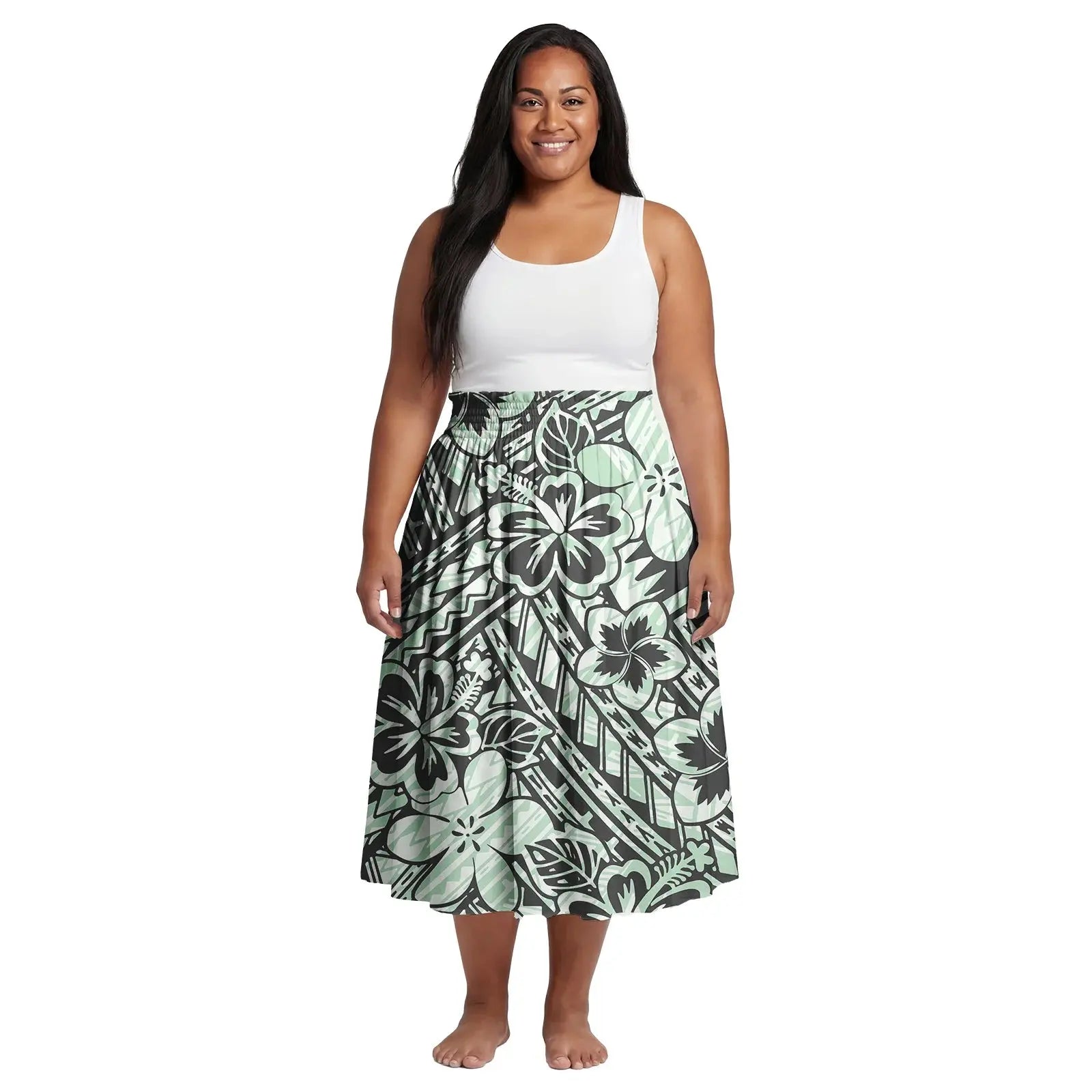 2026 Spring New Custom Elastic Waistband Design Women Skirts Samoan Polynesian Elegant Oversize Ladies Dress Party Aloha Skirts Aurexia off