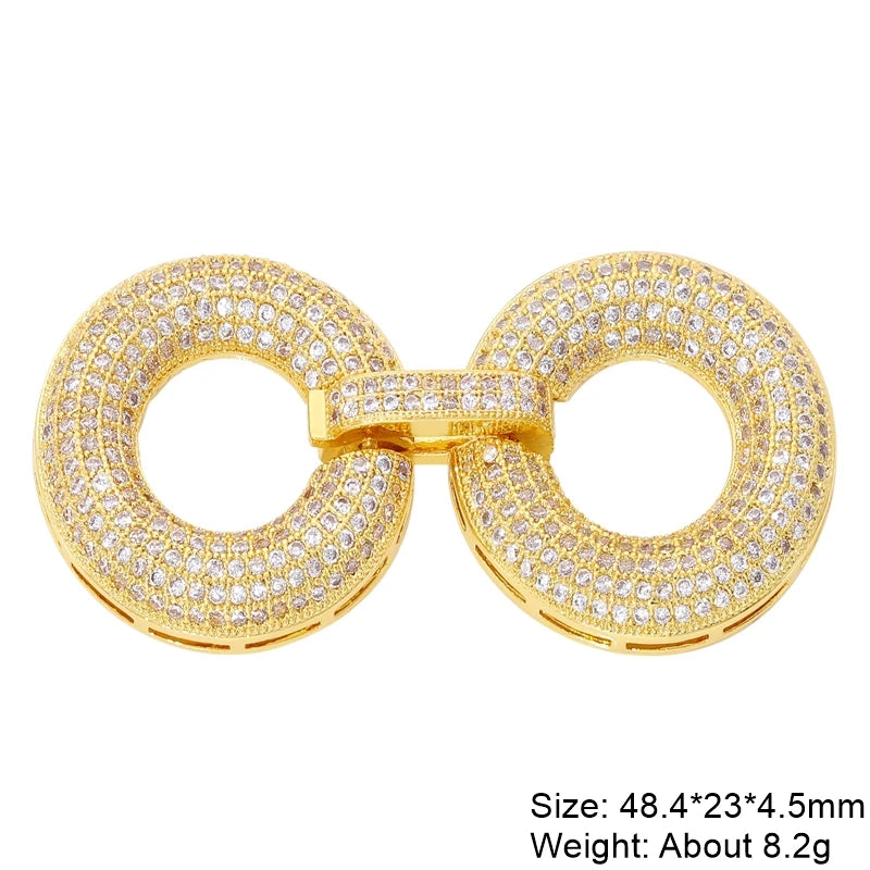 Juya DIY Copper 18K Gold Plated Pendant Connector Fastener Buttob Lock Clasps For Needlework Natural Stone Pearls Jewelry Making Aurexia off