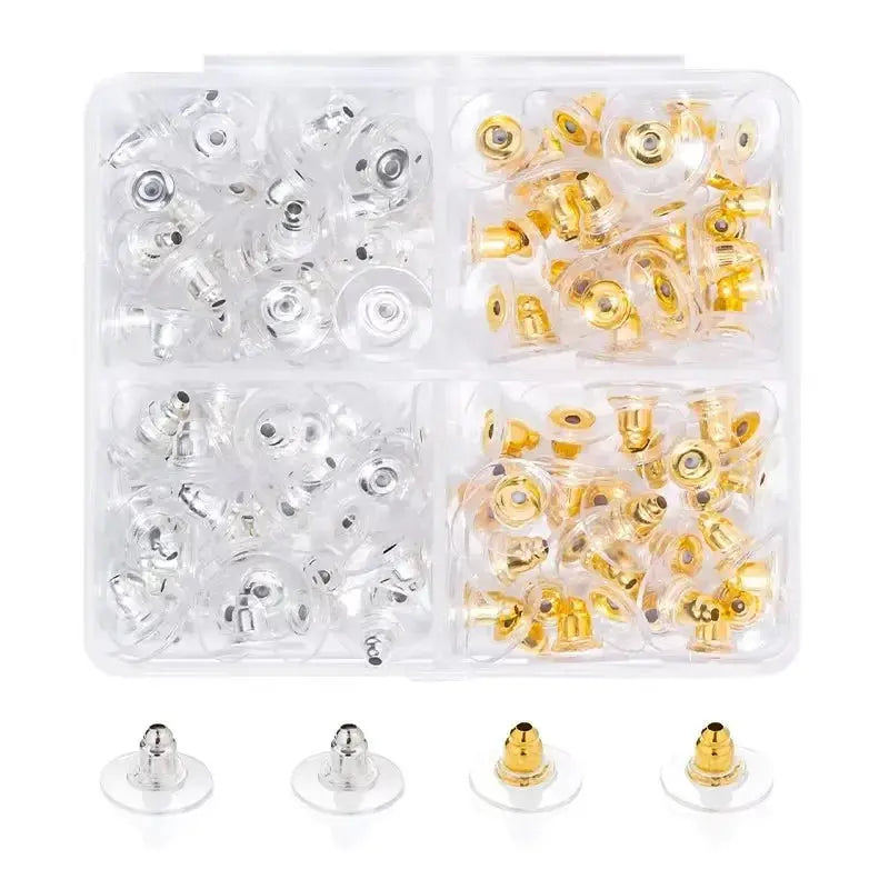 Silicone Ear Plugs Transparent Metal Rubber Anti Allergic Earring Back Kit Bullet Clutch Stopper for Fish Hook Earrings Aurexia off