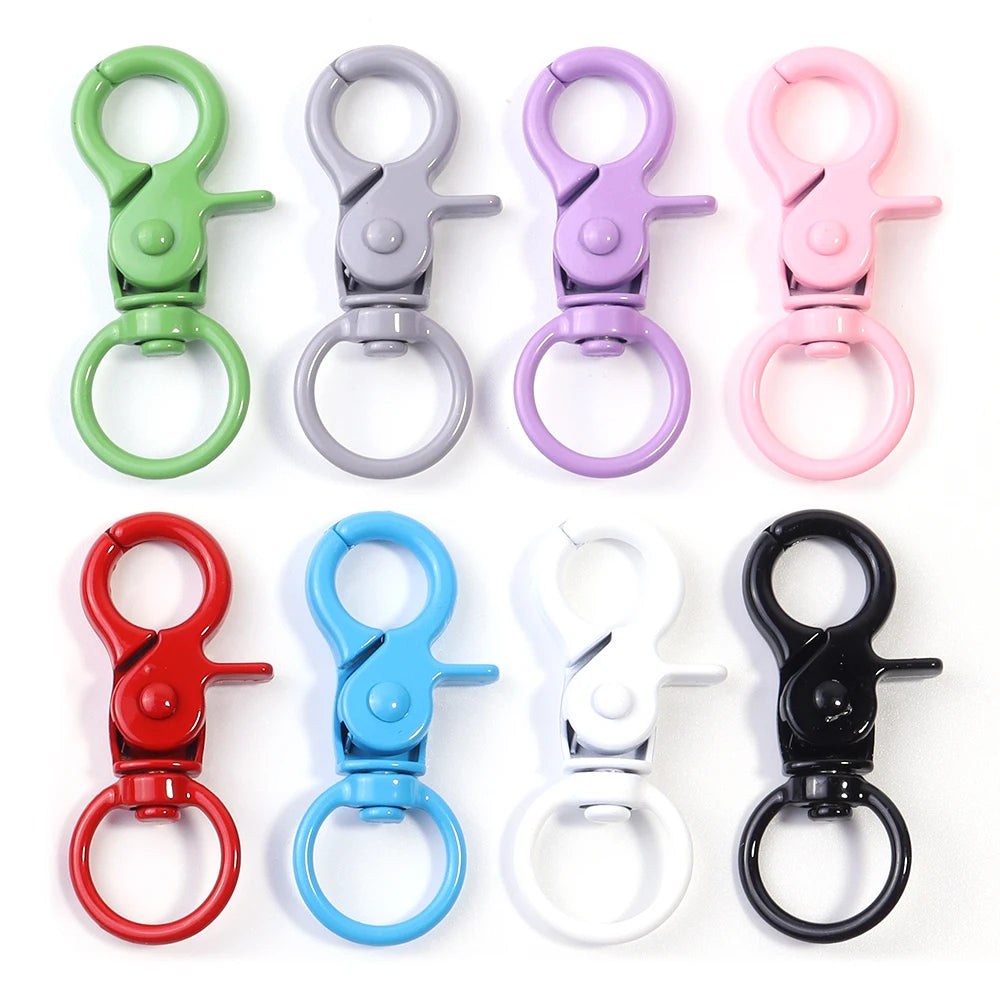 5Pcs/Lot Colorful Swivel Lobster Clasp Hooks Keychain Split Key Ring Connector for Bag Key Chain DIY Jewelry Making Supplies Aurexia off