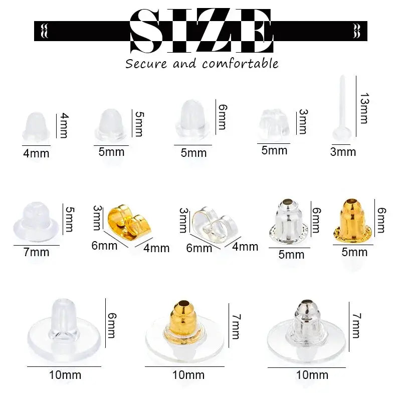 Silicone Ear Plugs Transparent Metal Rubber Anti Allergic Earring Back Kit Bullet Clutch Stopper for Fish Hook Earrings Aurexia off