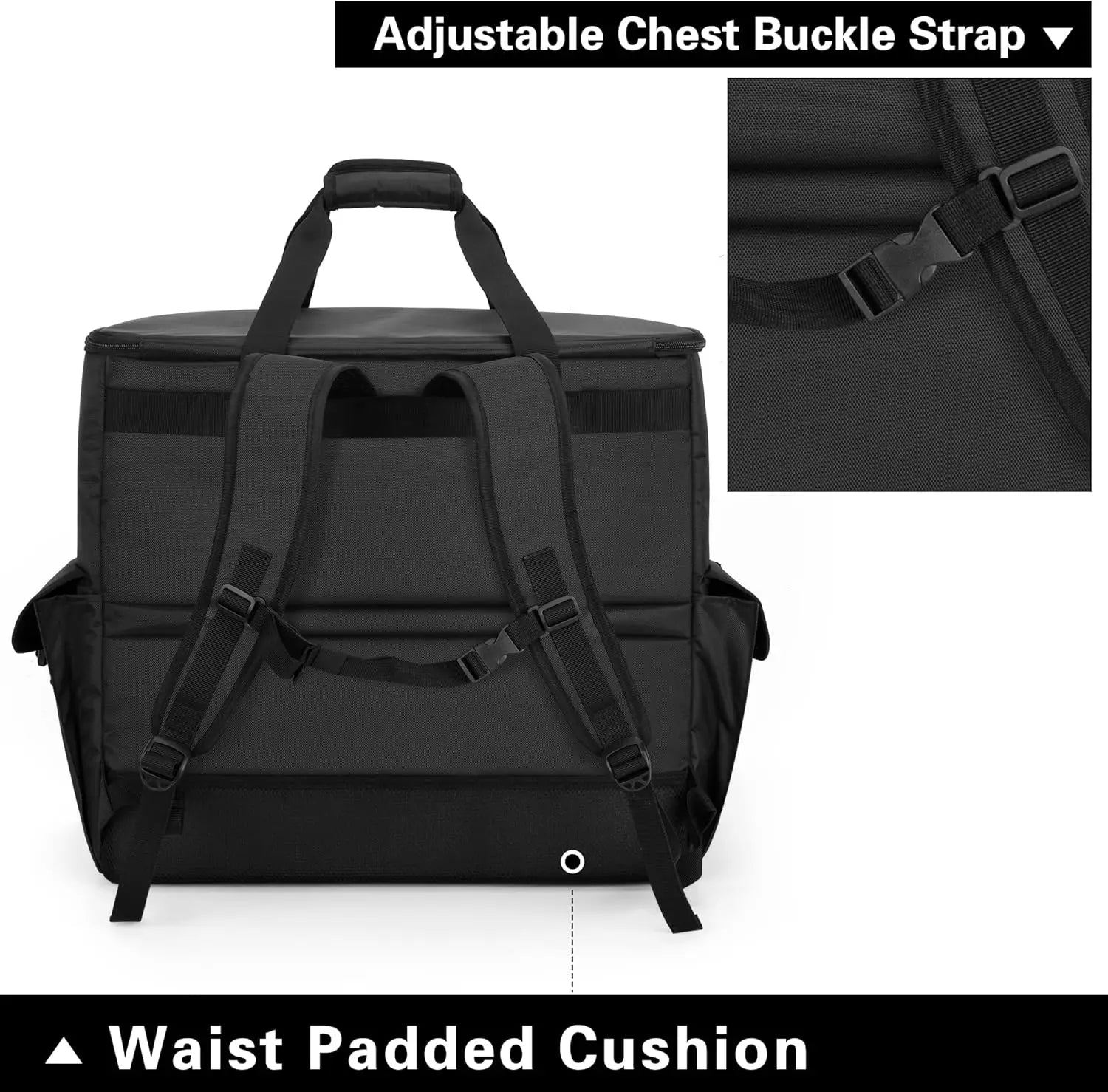 ATX/M-ATX PC Tower Carrying Case Backpack for Computer, Keyboard, Cables, Mouse, Black Aurexia off