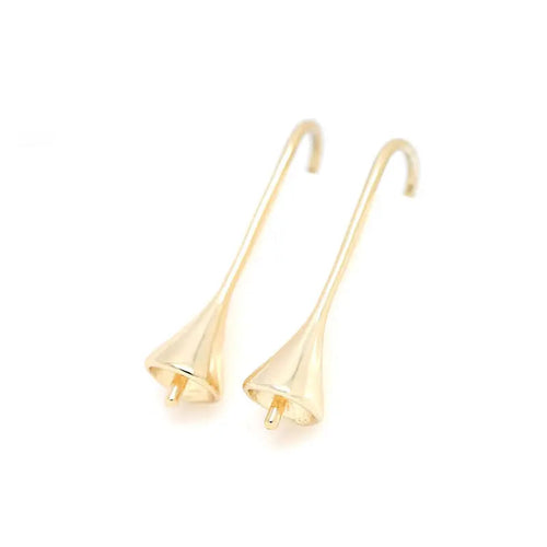 18K Gold Color Brass Can fit Half Hole Beads with Half Pins Earrings Hooks High Quality Jewelry Making Diy Findings Accessories Aurexia off