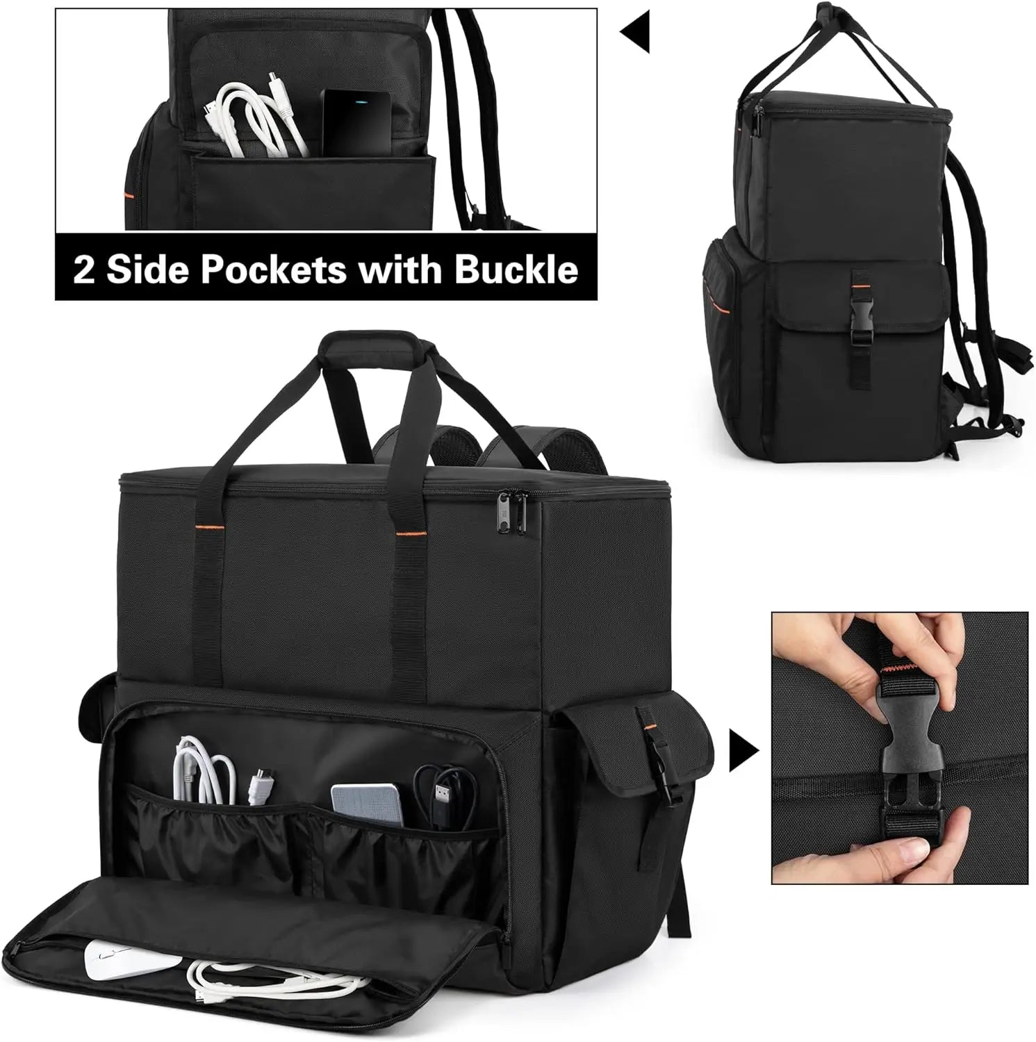ATX/M-ATX PC Tower Carrying Case Backpack for Computer, Keyboard, Cables, Mouse, Black Aurexia off
