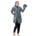 H1024 Muslim Women Fullcoverage  Long Sleeves Cover Up Burkinis Three Pieces Plus Size Printing  Swimwear Suits Aurexia off