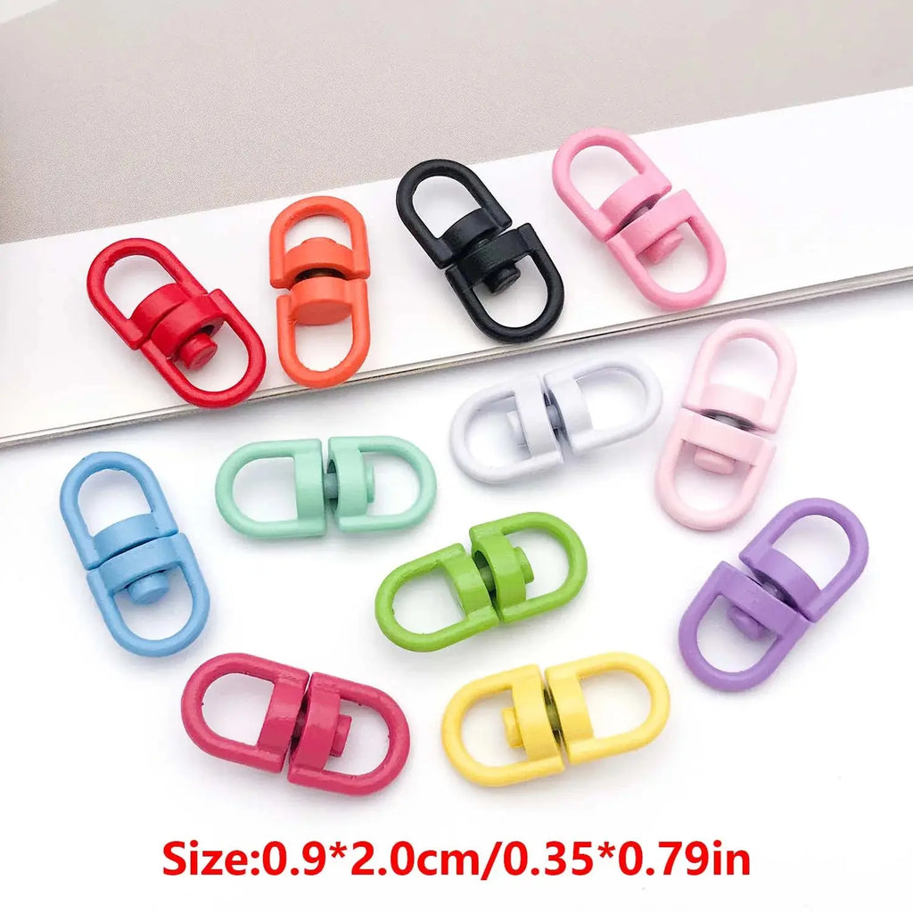 20pcs Metal Rotate Buckle Key Rings Swivel Dog Buckle Holder Connectors for DIY Keychain Jewelry Making Accessories Aurexia off