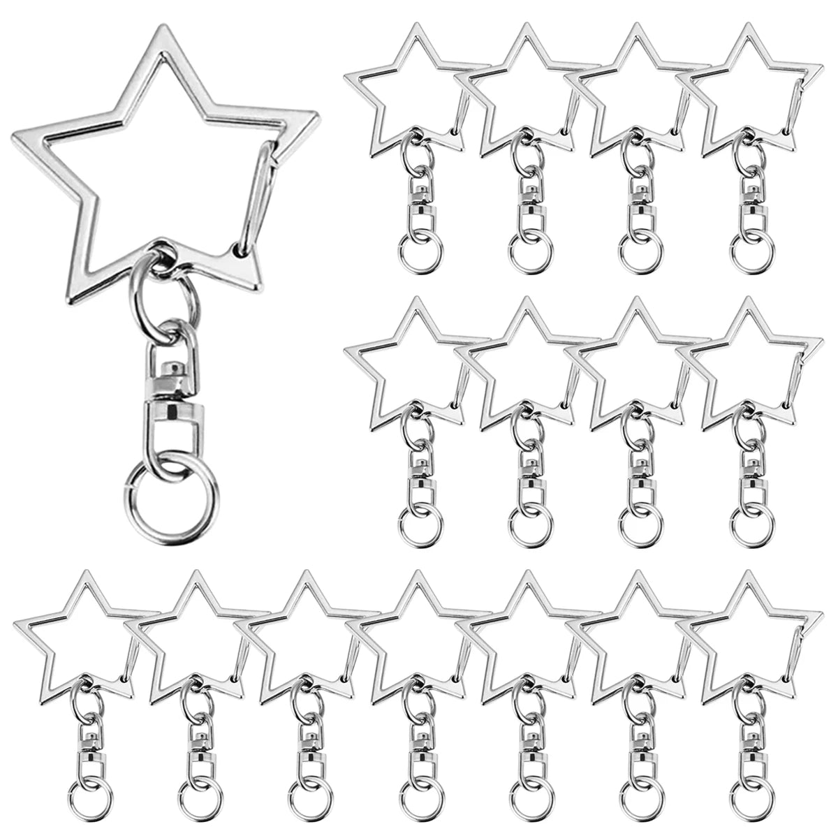 15/25/40 Set Star Shaped Rotating Spring Keychain, Suitable For  Keychain Lanyard, DIY Crafts, Holiday Gift, Bag Decorations Aurexia off