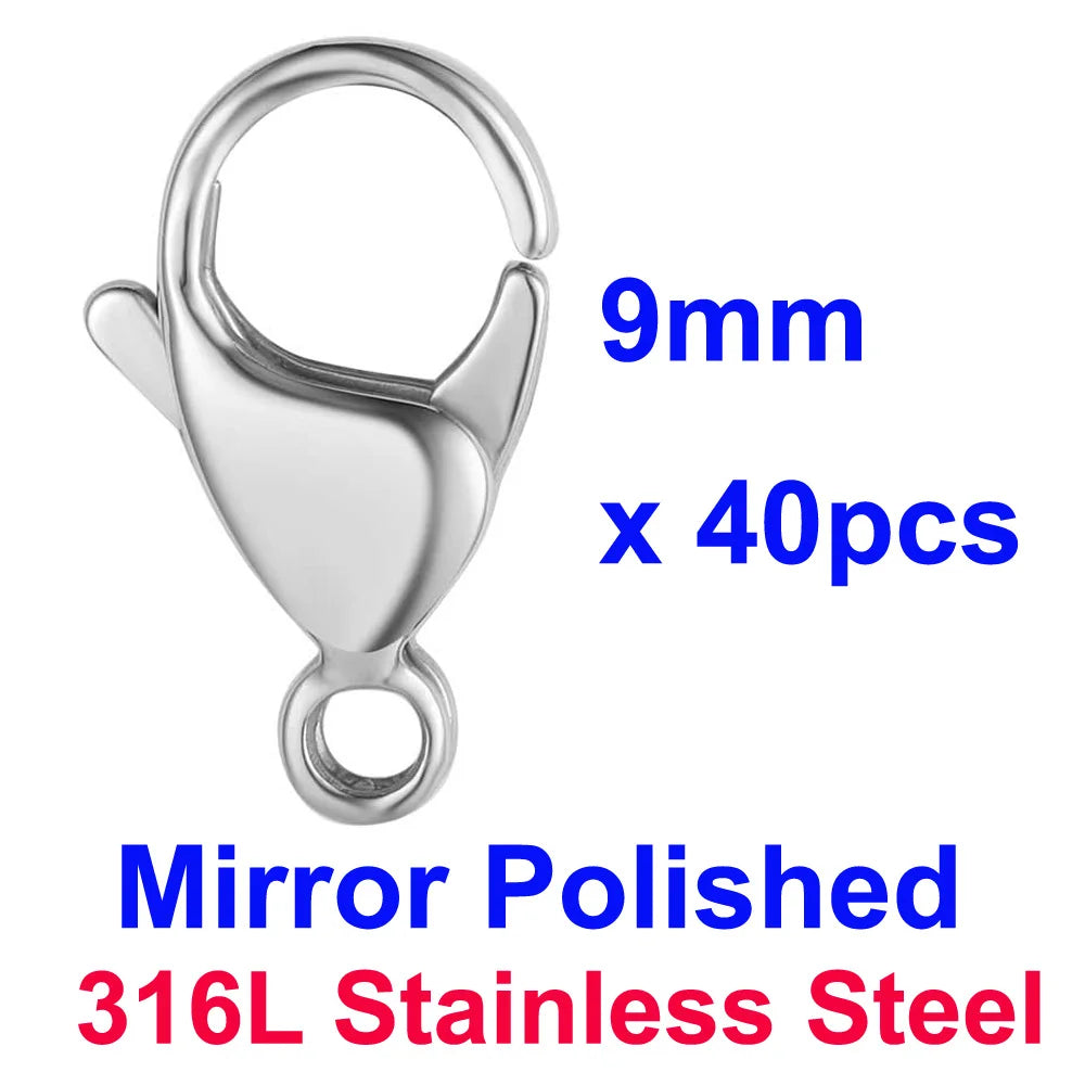 20/30/40 316L Stainless Steel Lobster Clasps Wholesale Mirror Polished 9-19mm 18k Gold Vacuum Plated Diy Jewelry Making Findings Aurexia off