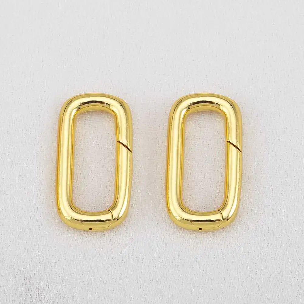 2pcs 18K Gold Plated Filled Oval Carabiner Necklace Clasps Spring Ring Pearl Enhancer Connector for DIY Jewelry Bracelet Making Aurexia off
