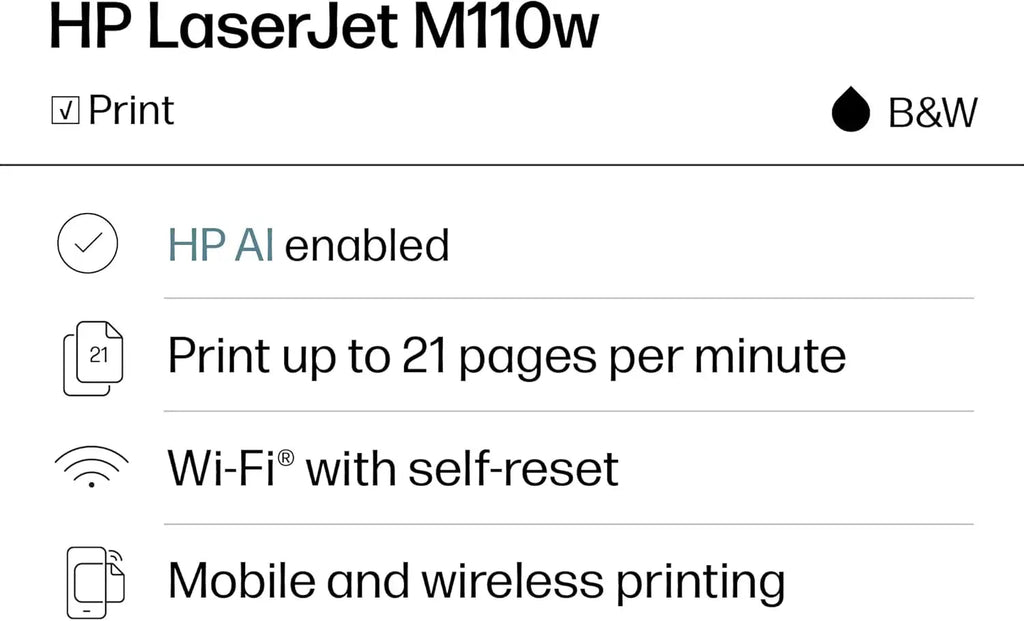 Wireless Black & White Printer, Fast Speeds, Easy Setup, Mobile Printing for Small Teams Aurexia off