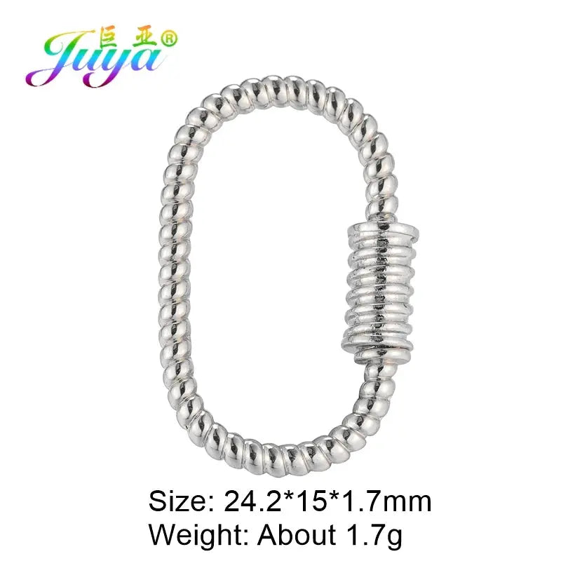 Juya DIY Decoration Carabiner Fastener Spring Lobster Screw Locket Clasps Accessories For Keychain Necklace Making Aurexia off