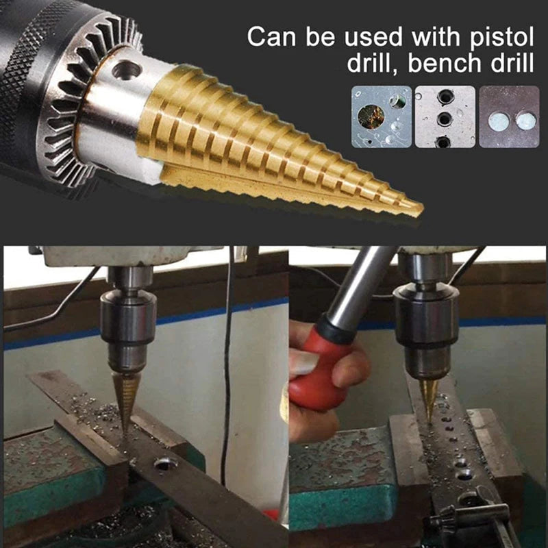 4-32 mm 4-20 mm HSS Titanium Coated Step Drill Bit High Speed Steel Metal Wood Hole Cutter Cone Drilling Tool Aurexia off
